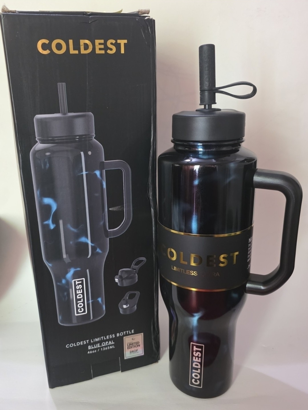 46oz Coldest Limitless Ultra Water Bottle — Blue Opal
